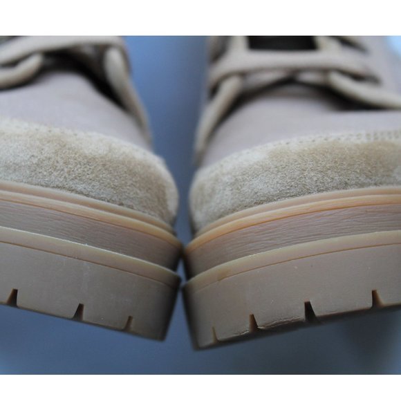 BA&SH Canastra Lace-Up Ankle Boots / Size 36 / Beige Leather Suede Combat - Picture 8 of 14